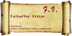 Felhoffer Viktor névjegykártya