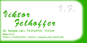 viktor felhoffer business card